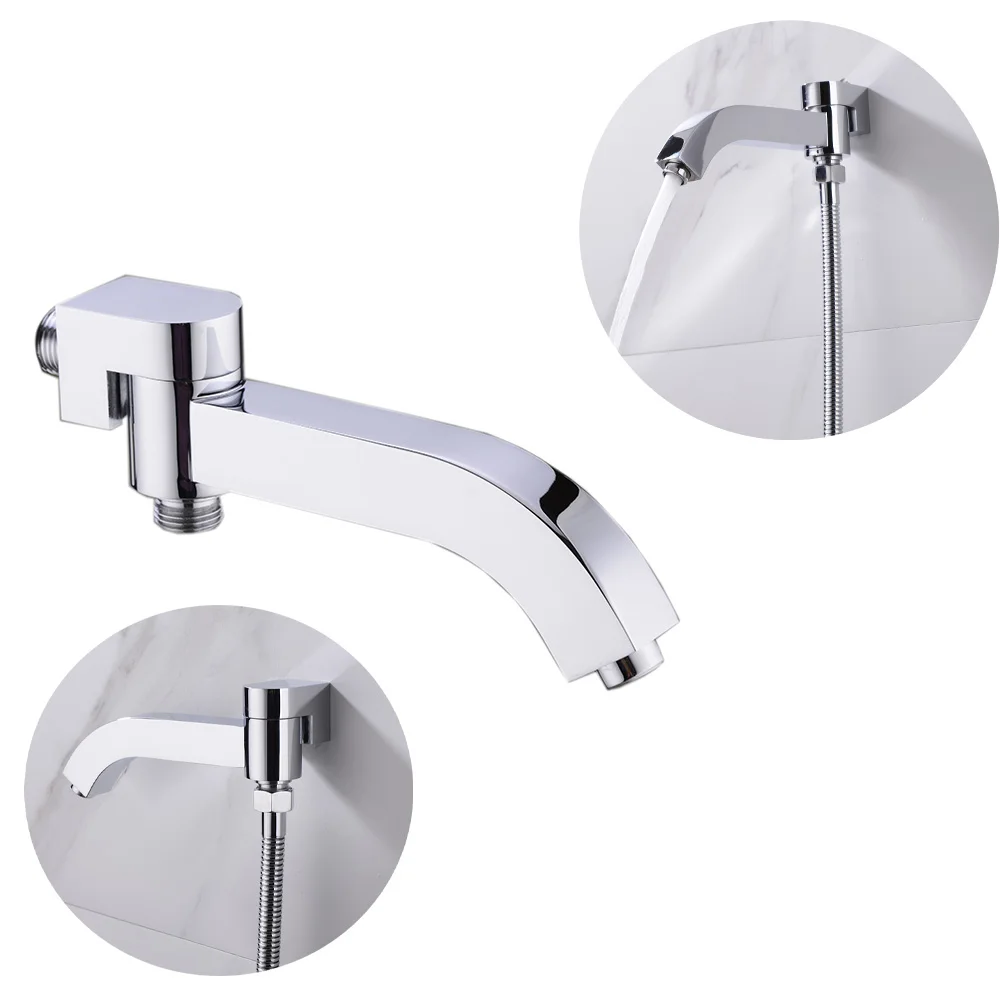 

Brass Chrome Swivel Bath Spout Shower Filter Reach Out Splitter With Hose Connector