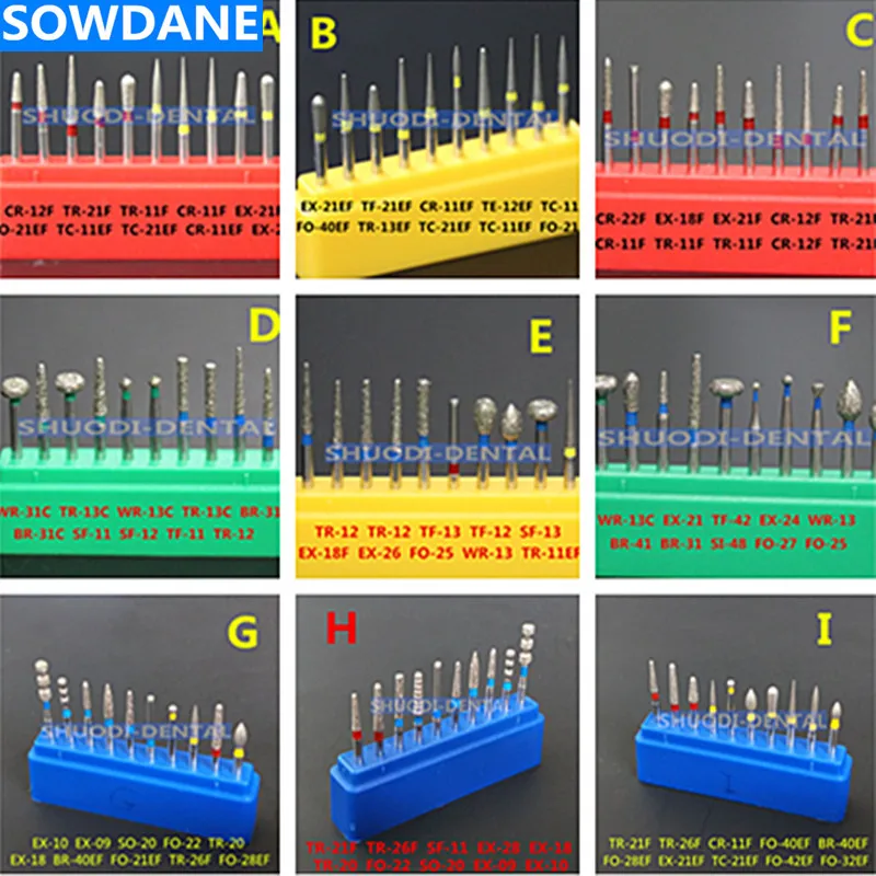 10 Pcs Dental Polish Bur Diamond Polishing Grinder Burs Tooth Polisher