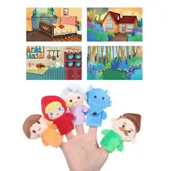 Новый 5 шт./компл. Красная шапочка Рождество животных Finger кукольная игрушка развивающие игрушки повествование кукла марионетки