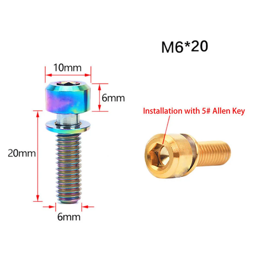 1 шт. велосипед m6x20мм дисковые тормозные болты суппорта титановые шурупы с шайбой прокладка Аксессуары для велосипеда