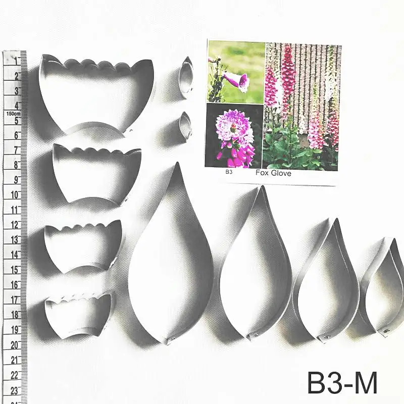 Фокс перчатки лепесток и лист полный набор резаков, сахарные резаки, цветок резак, Сахарные Инструменты, глиняные инструменты, глиняные фрезы
