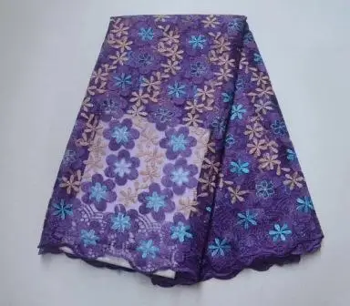 Африканская кружевная Цветочная узор 120 см ширина ткань для одежды и моды продается 5 ярдов - Цвет: Regency