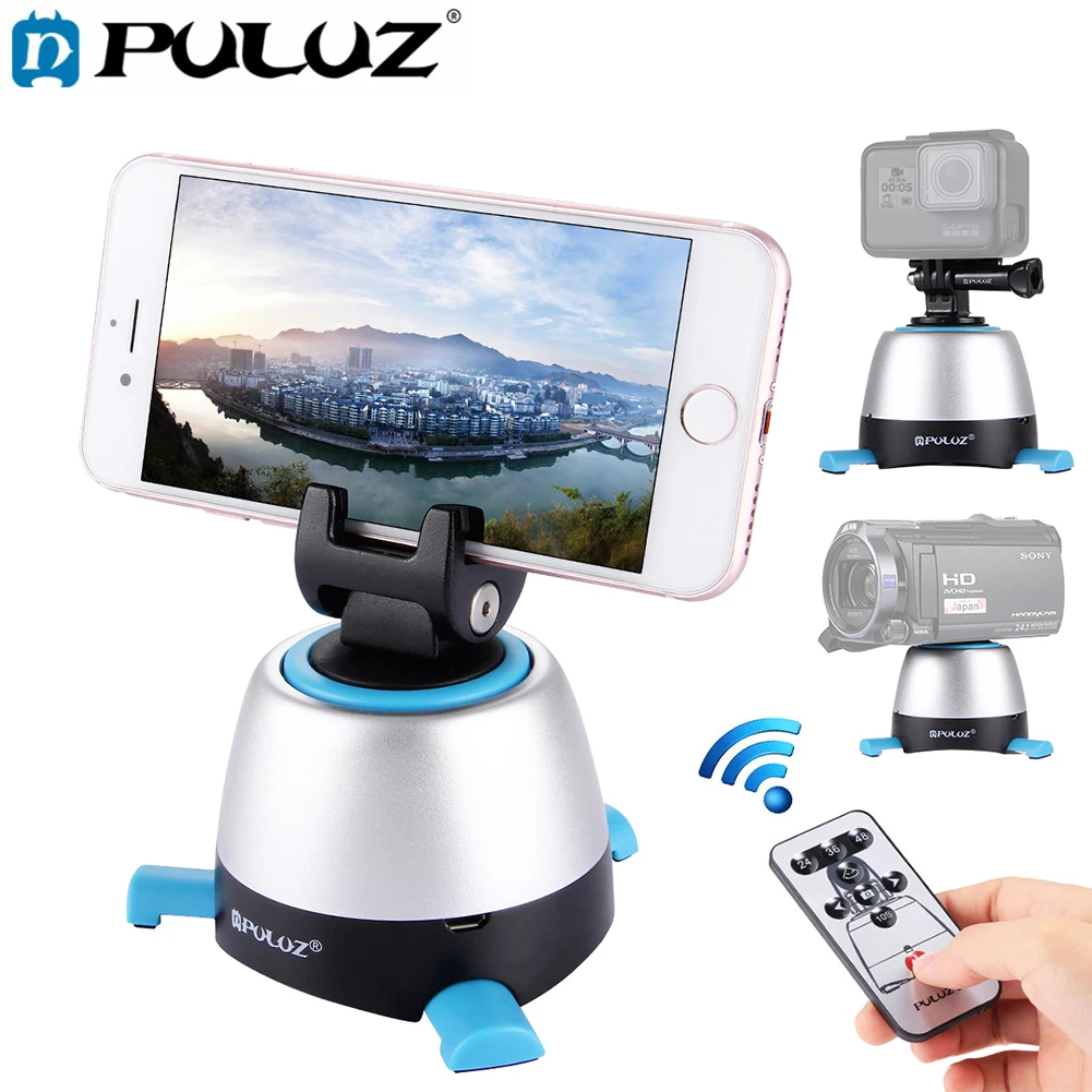 

Electronic Rotation Panoramic Tripod Head Lapse Time Rotating Pan Head 360 Degree With Remote for Action Camera Smartphone DSLR