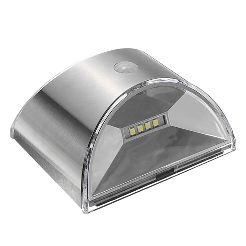 

Mising Wall Lamp Solar 4 LED PIR Motion Sensor Stainless Steel Wall Light Led Lights for Garden Corridor Home Indoor Lighting