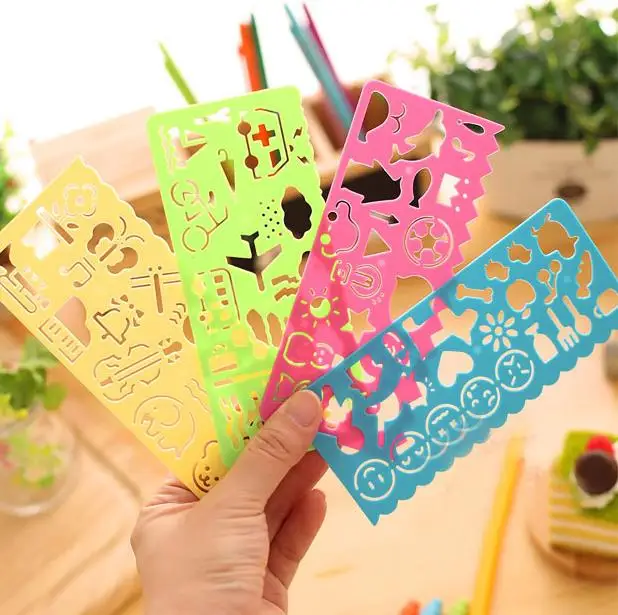 

4PCS Board Painting Tools Spirograph Stationery Template Ruler Learning Drawing Education Toy