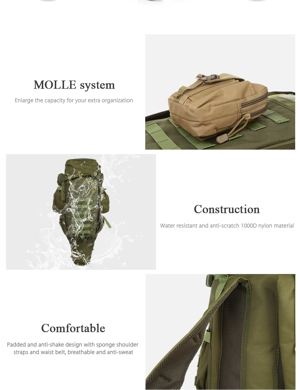 Outlife 60L военный рюкзак для охоты стрельба для походов, альпинизма, туризма путешествия на открытом воздухе сумки