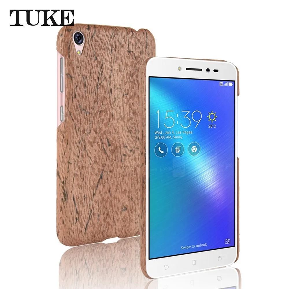 

TUKE Wood Grain Pattern Cover Case For Asus Zenfone Live ZB501KL Hard PC Plastic Leather Case For Asus ZB501KL