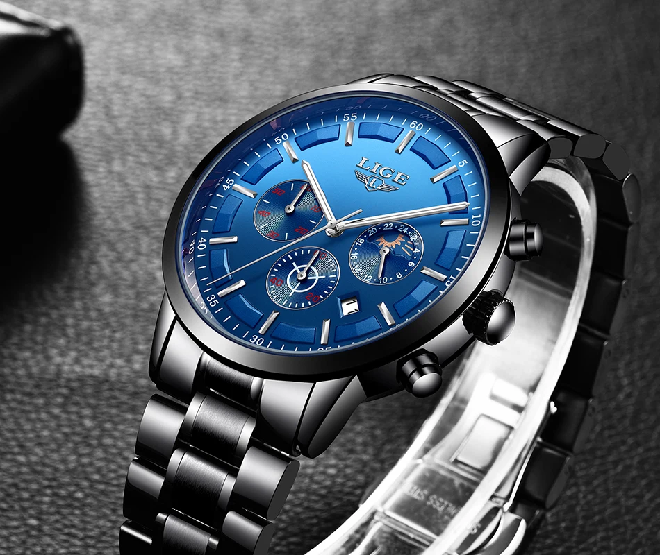LIGE часы для мужчин модные спортивные кварцевые часы для мужчин s часы лучший бренд класса люкс Полный сталь бизнес