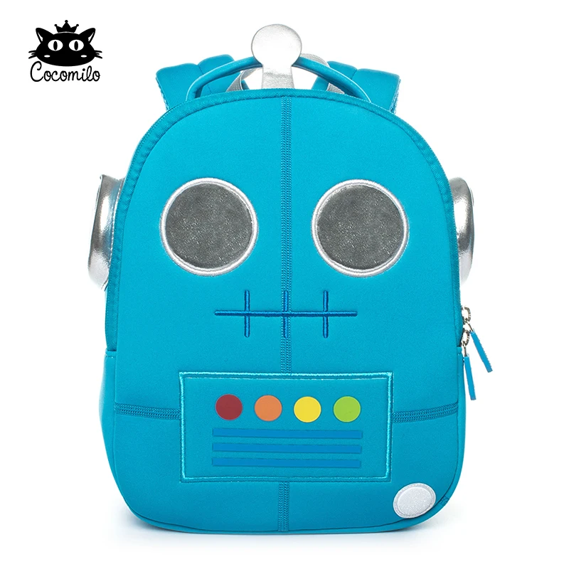 comprar Cocomilo 3D Robô Dos Desenhos Animados Saco de Escola Padrão 3 5 anos luz Saco para Meninos Da Criança Do Bebê Pouco de Céu Azul saco de crianças Do Jardim de Infância