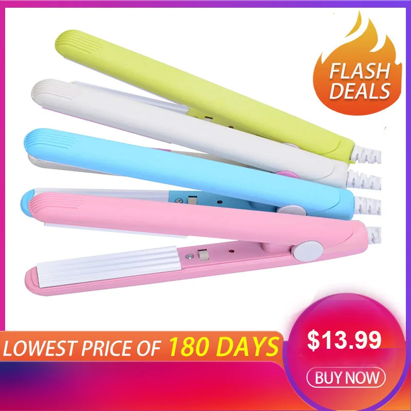 

Free Shipping Mini Ceramic Electronic hair straighteners 220V Straightening corrugated Iron