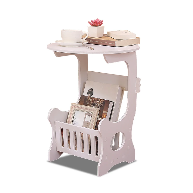 European Style Wood-Plastic Round Coffee Table Multifunction Modern Coffee Table Installation& Waterpoof Storage Rack