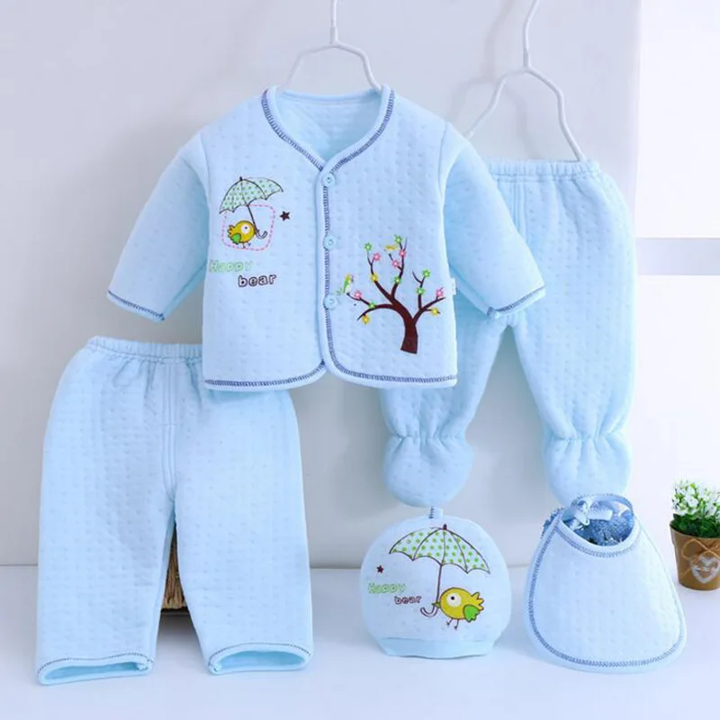 stylish baby clothing set Bekamille 5pcs/set Autumn Winter Newborn sets Baby warm Cotton Girls Boys cartoon suits  infant kids clothing Good quality baby clothing set line