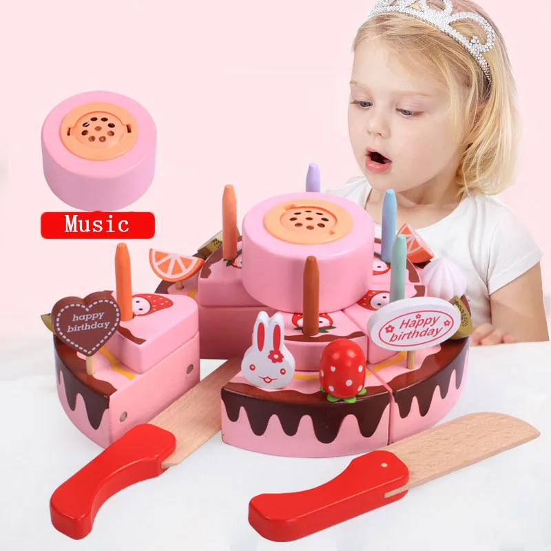 Baby Toys Simulation Magnetic Cake Wooden Set Pretend Play Baby Toys Simulation Magnetic Cake Wooden Set Pretend Play Kitchen Food Infant Birthday Christmas Gift