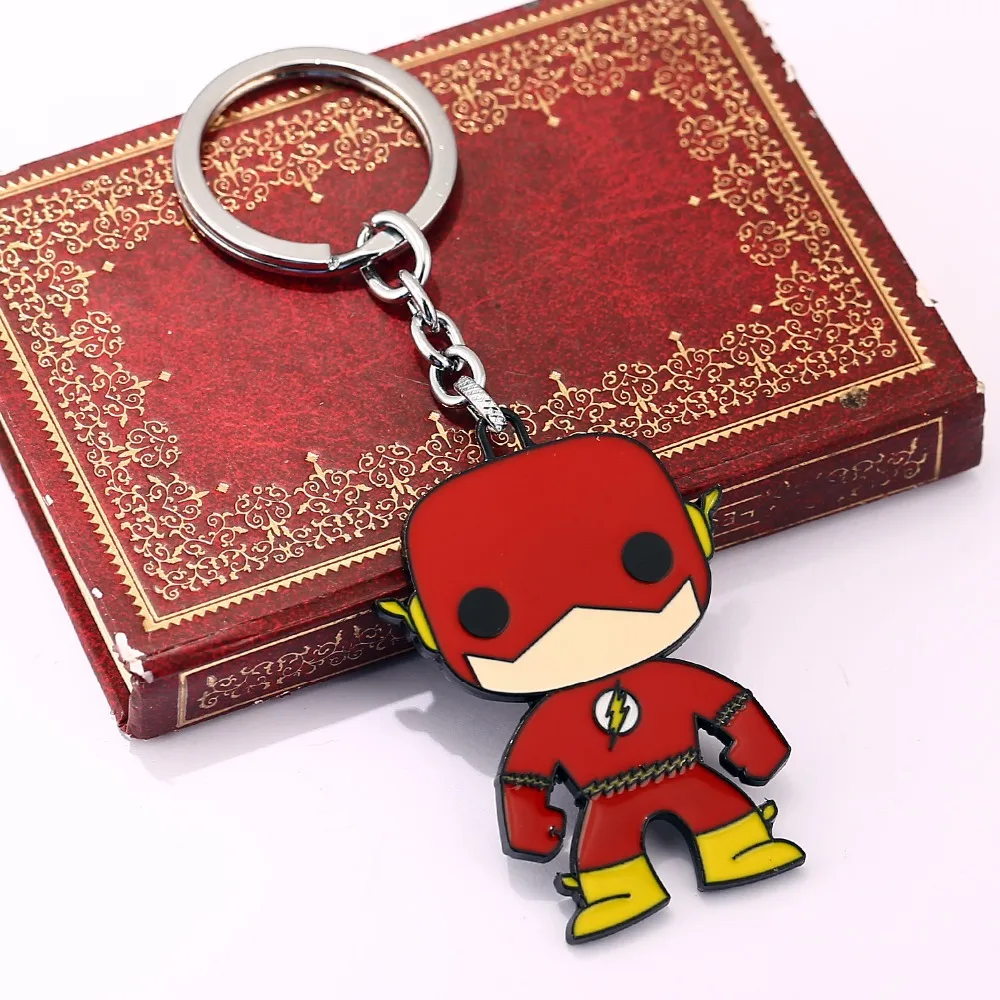 

Superhero Cartoon figure keychain chaveiro The flash metal car key chain keyring men women Key Holder porte jewelry