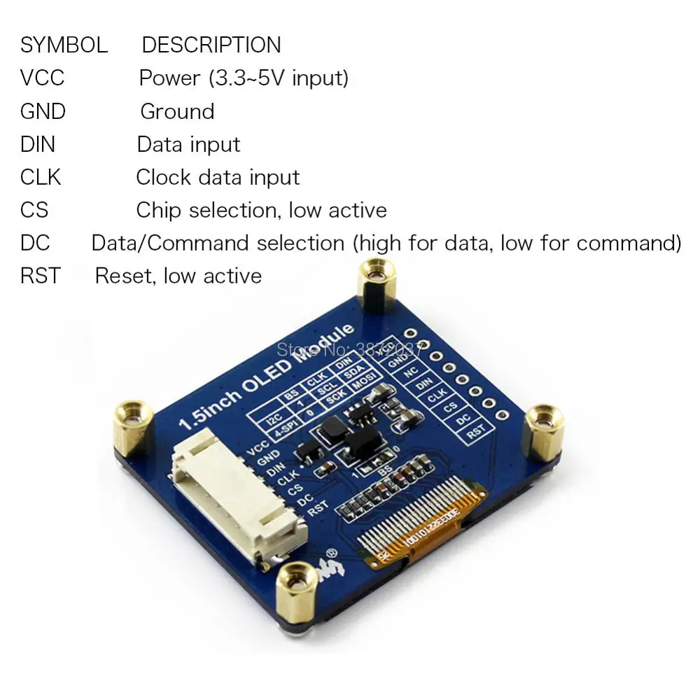 OLED экран 1 5 дюйма модуль дисплея 128X128 SSD1327 SPI I2C IIC для Arduino Raspberry Pi|Модули умного