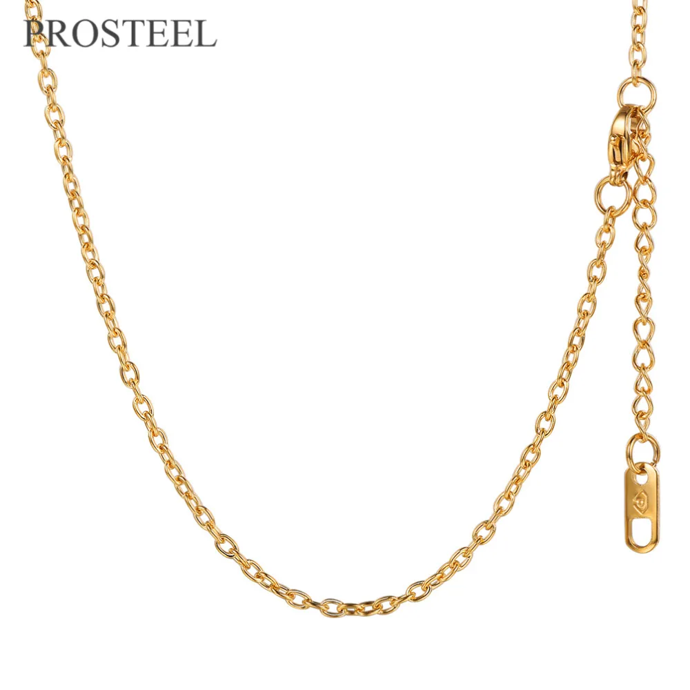 PROSTEEL 2.3MM O Chain Necklace Gold-filled Stainless Steel Link Men Women Fashion Jewelry Dropshipping Valentines Gifts PSN3304 | Украшения