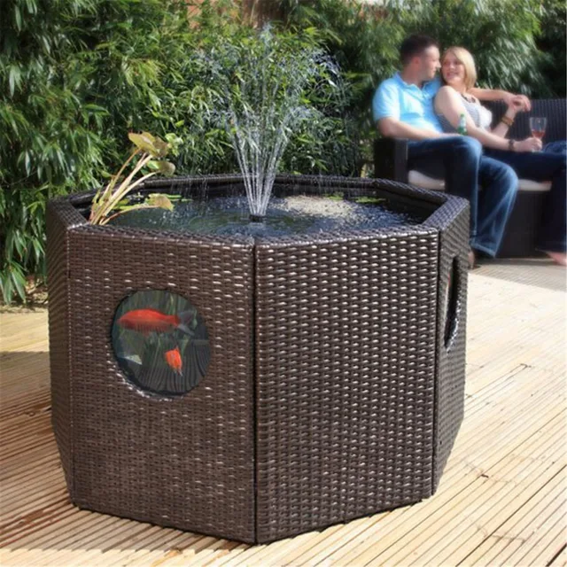 Patio Pond Lily Tub Octagon/Half Moon Rattan Wickerwork Panel Window