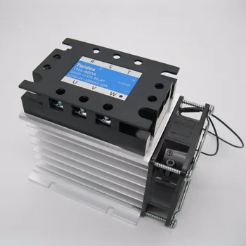 

Twidec/ temperature control relay Three Phase Solid State Relay SSR-40DA Relay 40A + Aluminum Heat Sink + electric fan