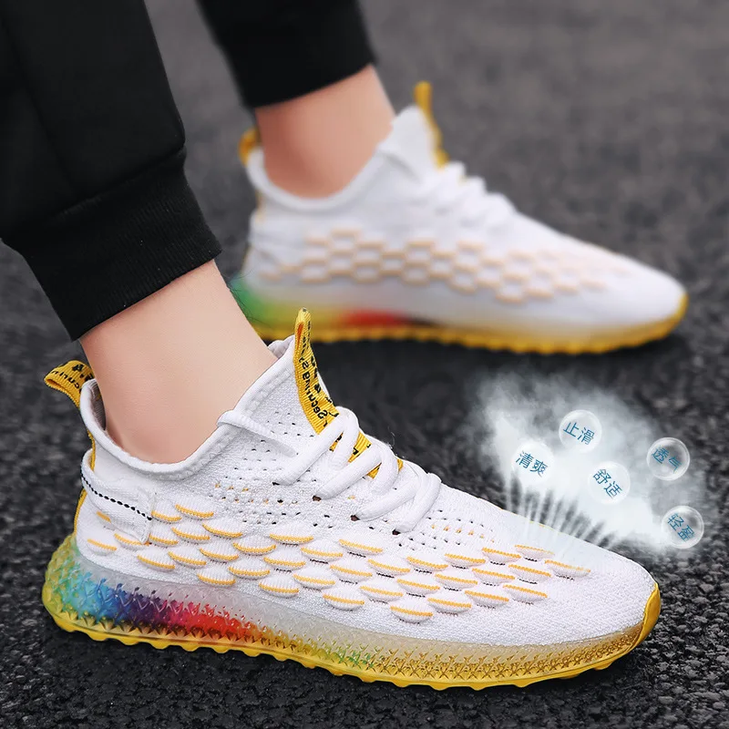 

New Trend Sneakers Men Slip On Vulcanize Shoes Low Top Flat Breathable Joker student mesh youth casual set foot shoes Yasilaiya