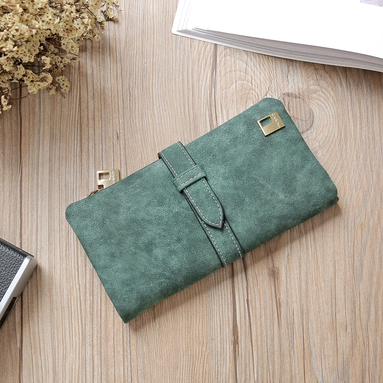 Green Модный Роскошный бренд, женские кошельки, Матовый кожаный кошелек, Женский кошелек для монет, кошелек, женский держатель для карт, браслет, сумка для денег, маленькая сумка - Цвет: Green