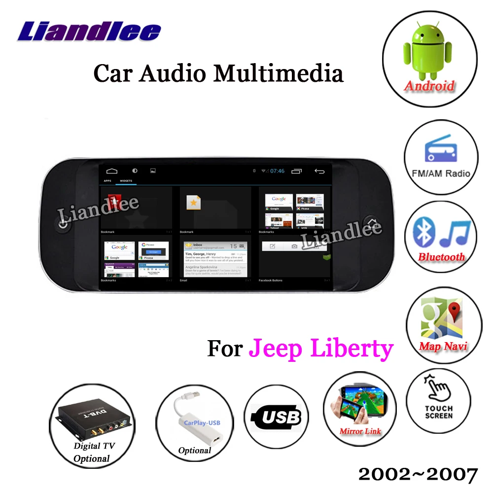 Liandlee автомобильная система Android для Jeep Liberty 2002~ 2007 Радио Стерео Carplay Wifi gps Navi Карта Навигация HD экран мультимедиа