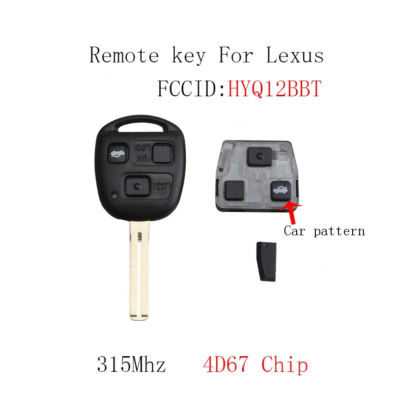 3 кнопки дистанционного ключа для LEXUS LS430 2001 2002 2003 ES330 2004 2005 2006 SC430 2002-2010 4D67 чип