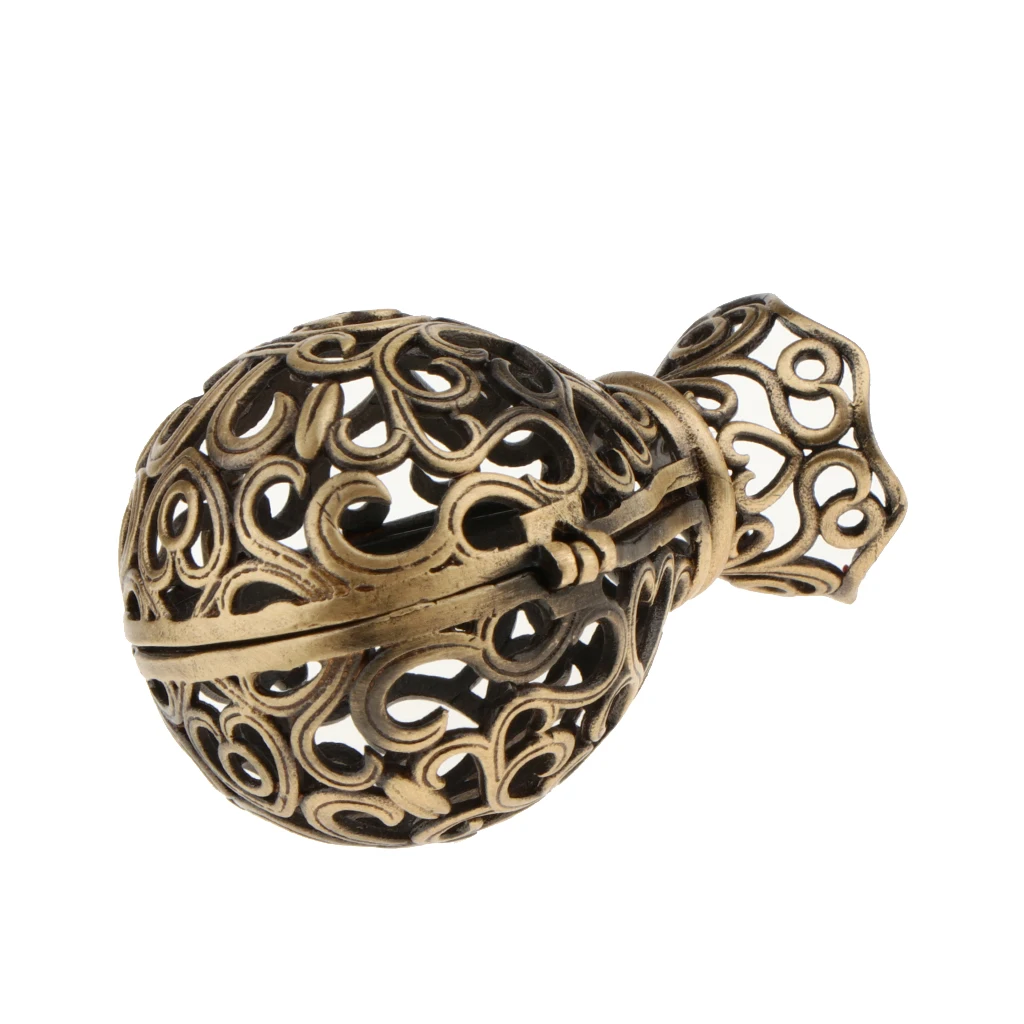 Hollow Pendant Heart Flower Vase Shaped Bead Cages Openable Pendant for Necklace Cotton Ball, Beads Ball, Pom Pom Balls