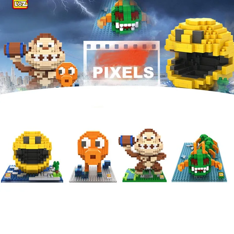 

LOZ Film Pixels Figure Building Blocks Toy Pacman Pac Man Orangutan Octopus Chilopod Assemblage Figure Toy Baby gift