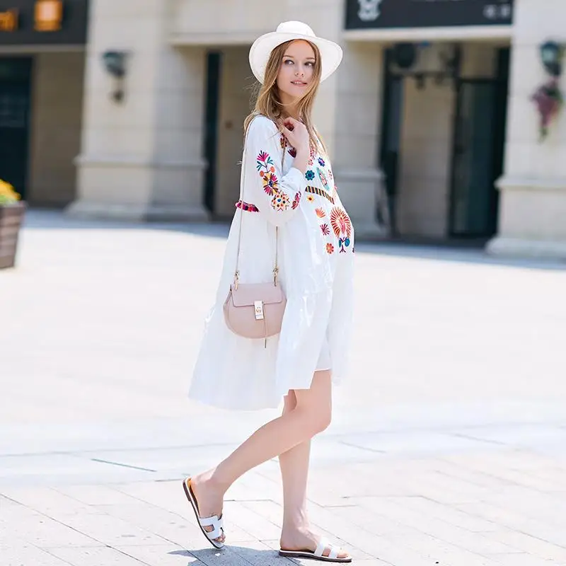 2018 Embroidery Maternity Dress Fashion Floral Maternity Boho Dress Pregnancy Women Dress Plus Size Maternity Cotton Dresses 2018 Embroidery Maternity Dress Fashion Floral Maternity Boho Dress Pregnancy Women Dress Plus Size Maternity Cotton Dresses