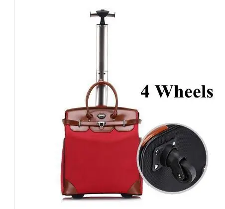 20 Inch Women Travel Cabin Luggage Bag Trolley Bag Trolley Suitcase Rolling Luggage Bag Baggage Suitcase On Wheels Travel Bags - Цвет: 4 wheels