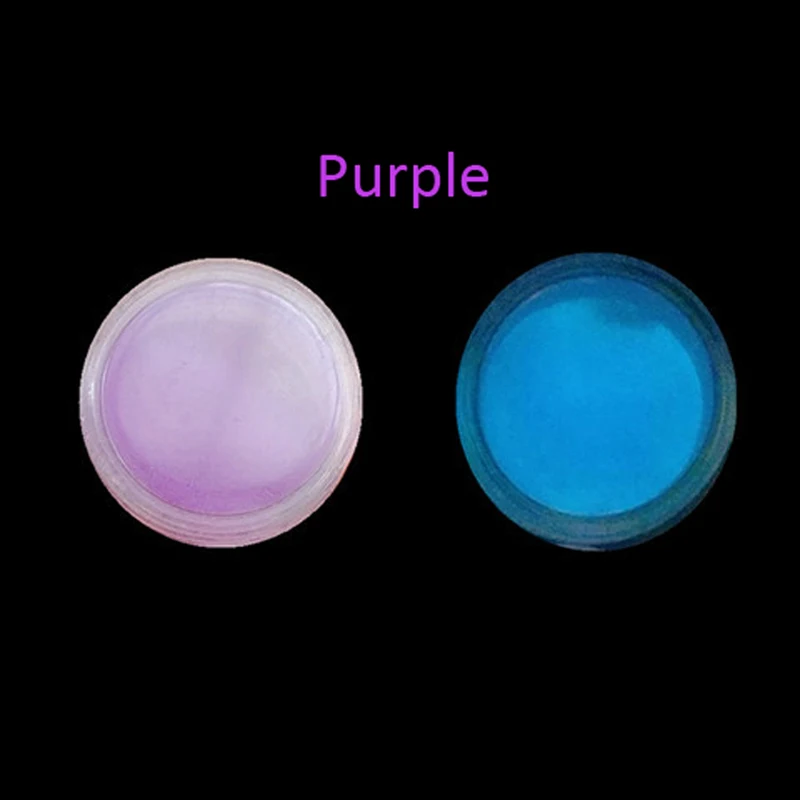 6g DIY Fluorescent Pigment Slime Supplies Glow in the Dark Slime Filler Powder Paint DIY Glitter Neon Phosphor Powder Nail-Glit - Color: Purple