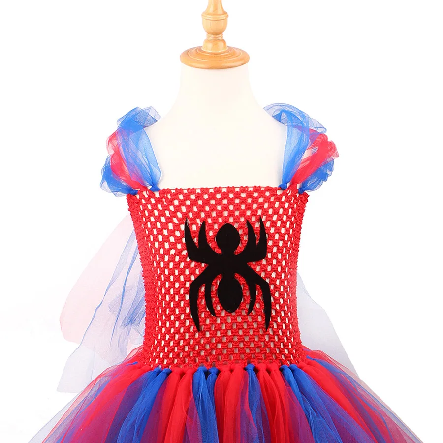 Kids Spider Pattern Tutu Dress Children Cosplay Halloween Christmas Costume Baby Girls (12)