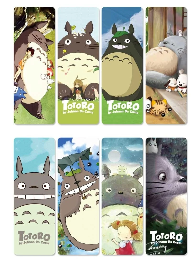 8pcs set anime my neighbor totoro pvc bookmarks of tonari no totoro cards for costumes diy accessories aliexpress