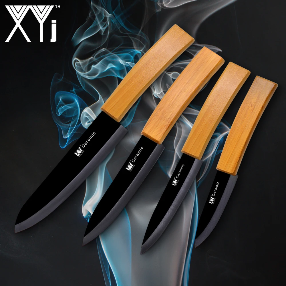 

XYj Chef Knives Meat Cleaver Zirconium Oxide Ceramic Kitchen Knife Sets Fruit Utility Slicing Chef Knife Bamboo Handle Knives