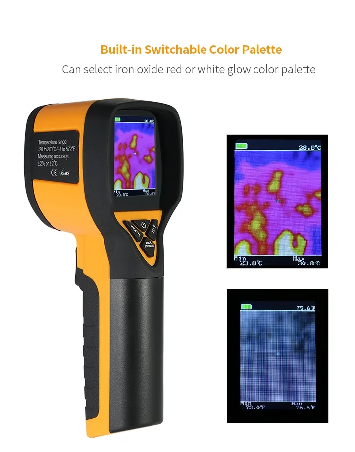 

-20 to 300 Celsius High HT-175 Univeral Infrared Thermal Imaging Camera 1024P 32x32 IR Image Resolution Digital Thermal Imager