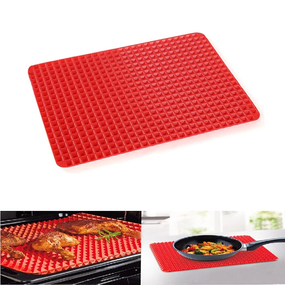 Baking Pans Pyramid Pan Non Stick Fat Reducing Silicone Cooking Mat