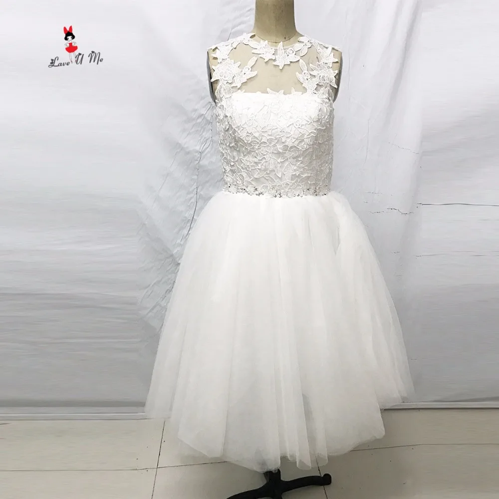 

Vestido de Noiva Curto 2017 Vintage Cheap Wedding Dress Short Princess Lace Wedding Gowns Knee Length Bridal Dresses Buttons