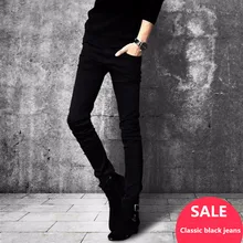 Neue sommer jeans männer dünne stretch jeans männer festen dünnen jeans männer mode beiläufige schwarze gerade jeans Koreanische Bleistift hosen