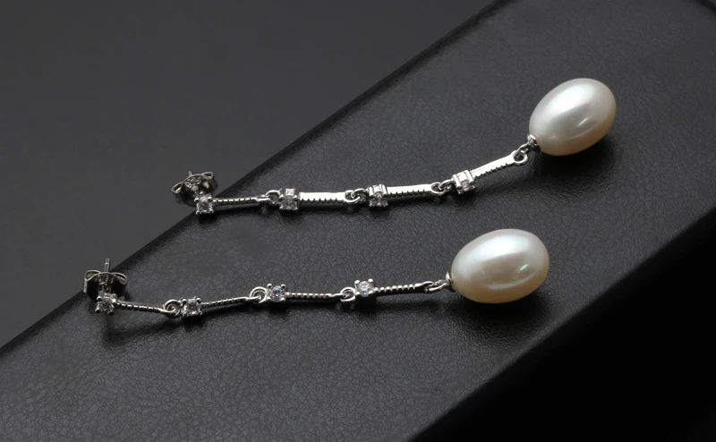 925 Sterling Silver Jewelry Freshwater Pearl Earrings Drop Ethnic Earrings For  Women,Wedding Real Pearl Long Earrings Jewelry
