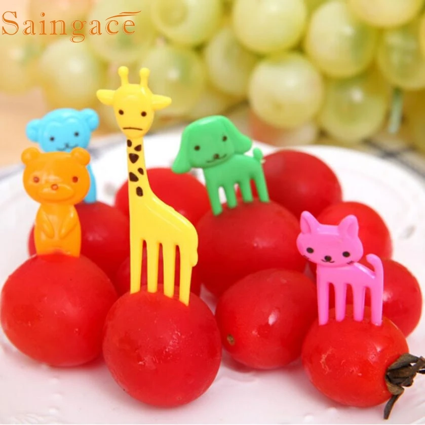 Buy Multicolor 10pcs New Style Cute Animal Child Fruit Fork Creative Plastic