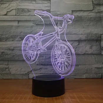 

with Bluetooth Player Mountain bike lights colorful 3D Night Lamp Bedside Desktop music light For Kids Gift