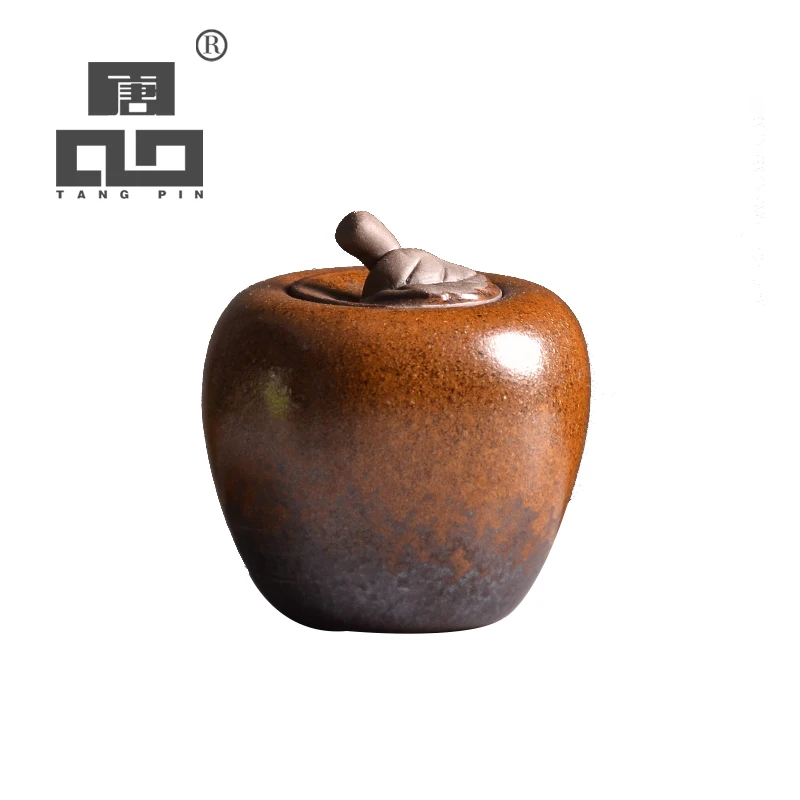 

TANGPIN small ceramic tea caddies apple tea canisters chinese kung fu tea accessories