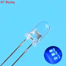 5 мм фиолетовый светодиодный круглый свет излучающий диод прозрачный ультра яркая лампа бусина плагин DIY Kit практический широкий угол 5 мм 50 шт./партия