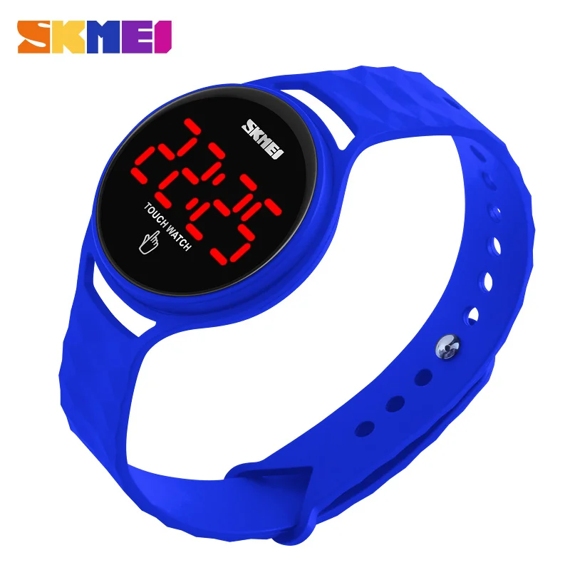 SKMEI Women LED Display Watches Fashion Casual Touch Screen Digital Watch  PU Strap Wristwatches 30M Waterproof 1230 