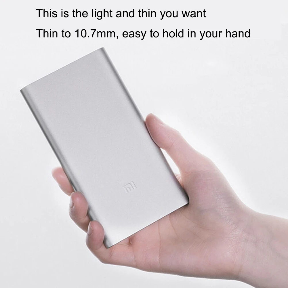 Xiaomi power Bank 5000 мАч 2 портативное зарядное устройство, тонкий Xiaomi power bank 5000 мАч литий-полимерный внешний аккумулятор