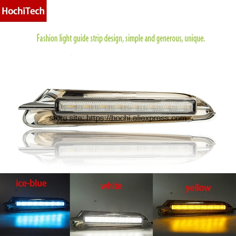 

High quality 3 colors white yellow ice blue LED Car DRL Daytime running lights fog light for Buick Encore Opel Mokka 2012-2015