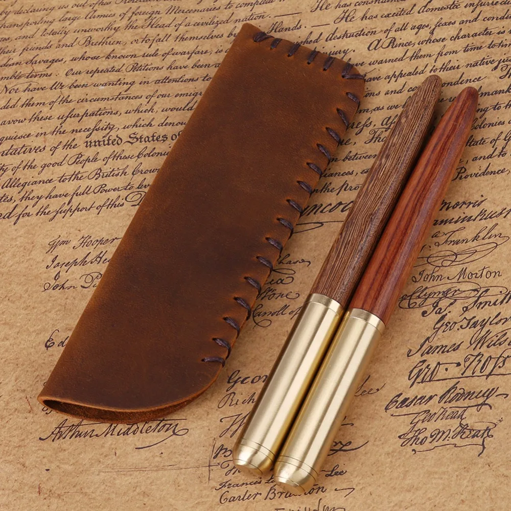 

Fountain Pen Bag Genuine Leather Pencil Bag For Travel Diary Pen Case Pencil Cover