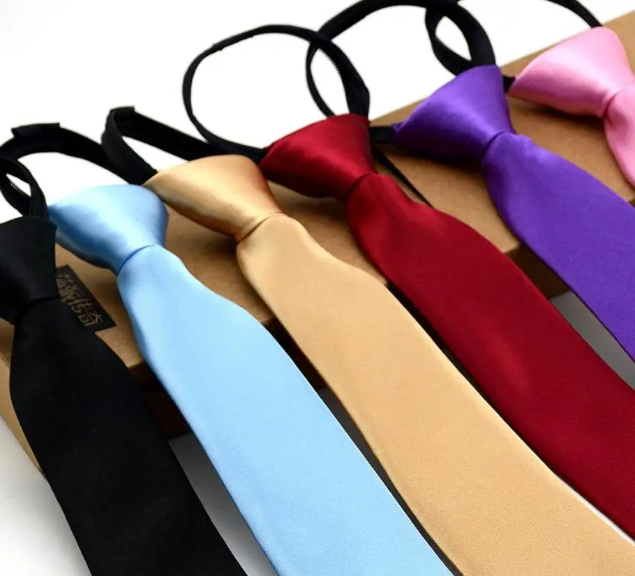 

50pcs/lot candy color men's adult 5*46cm zippper necktie/men neck tie