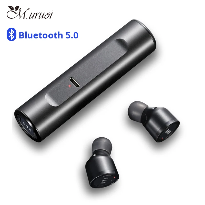 Goedkoop M. uruoi Echte Draadloze Oordopjes Bluetooth 5.0 Headsets IPX7 Waterdichte TWS Oortelefoon Voor Mobiele telefoon 5 Uur Speeltijd Voor Muziek