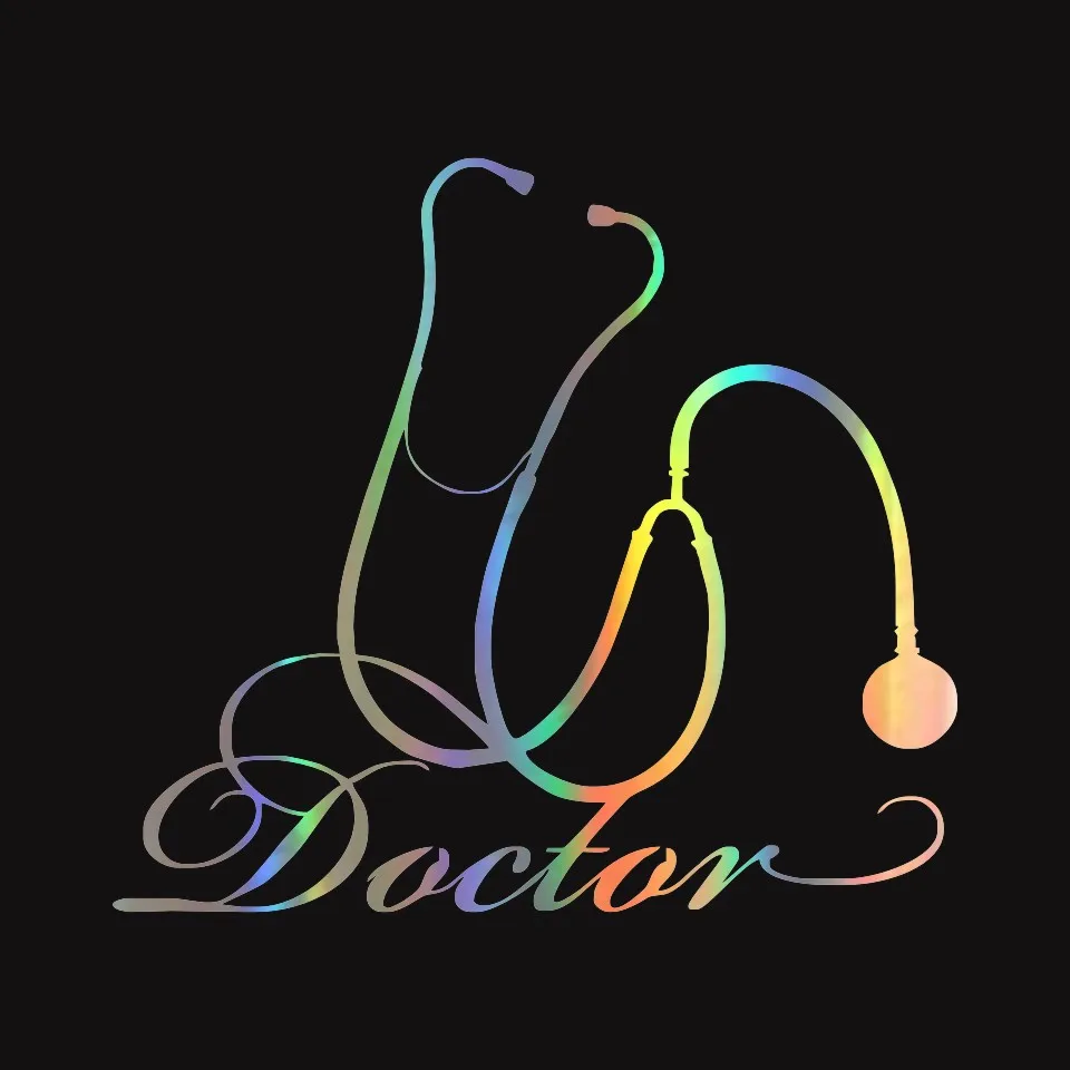 Cunymagos Doctor Hospital Medical Tool Vinyl Car Sticker Creativve Car Body Window Decal Stickers BlackSilverLaser 14.412 (3)
